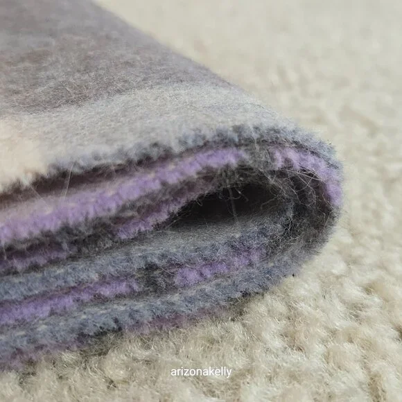 Luxurious Cashmere Scarf Purple Plaid Thick Plush - Picture 13 of 13